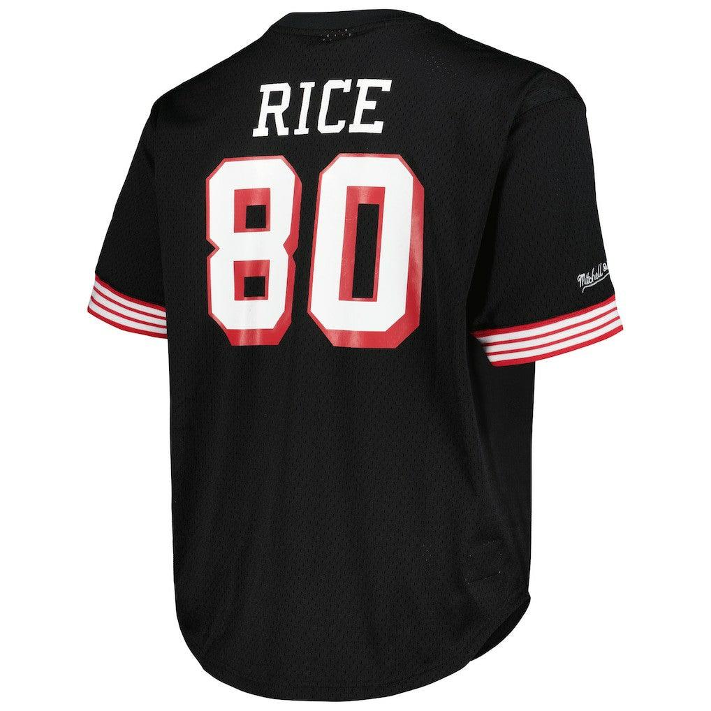 Jerry Rice San Francisco 49ers Big & Tall Mesh Player Name & Number Top - Black - Mitchell & Ness