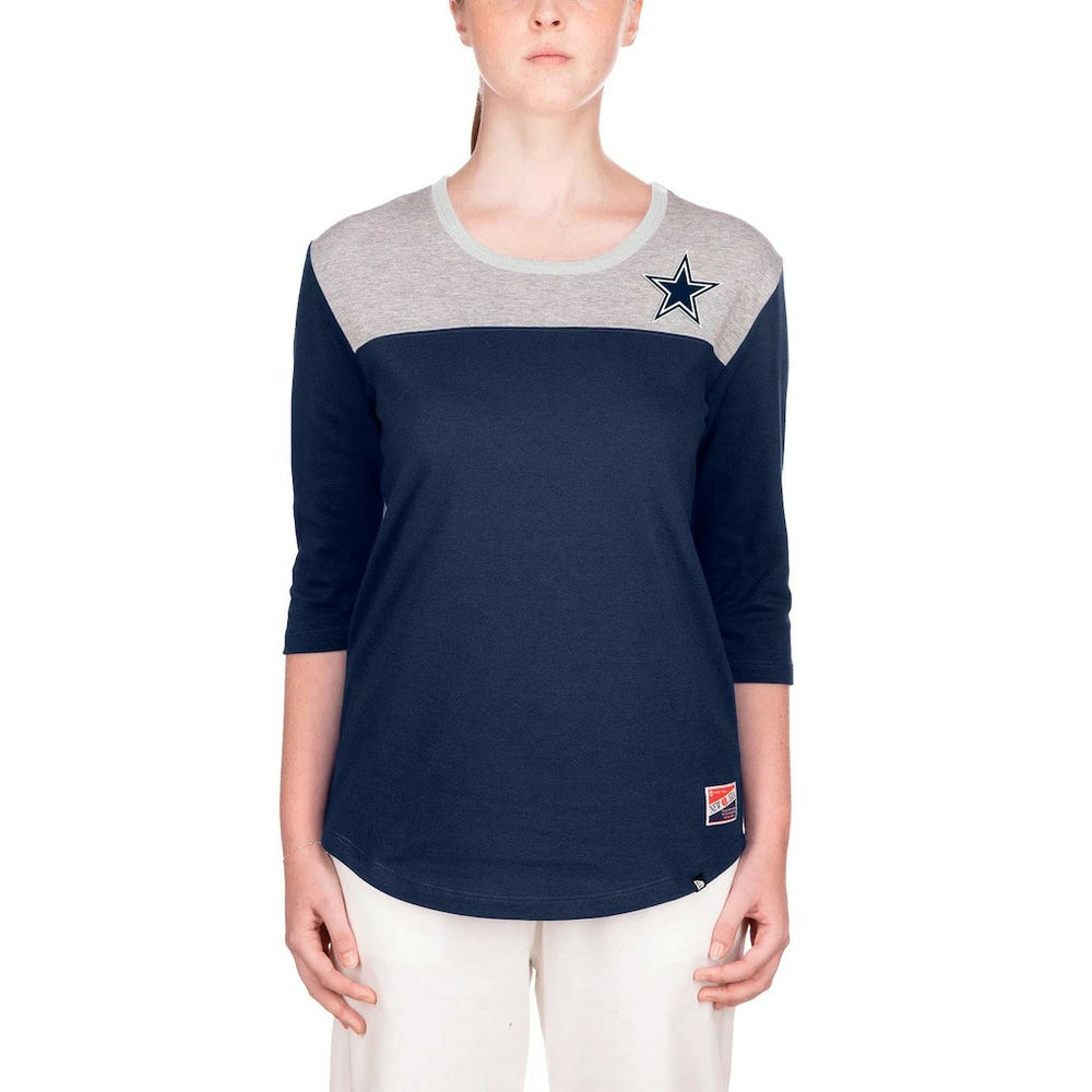 Dallas Cowboys New Era Women's 3/4 Sleeve T-Shirt - Navy - NFL