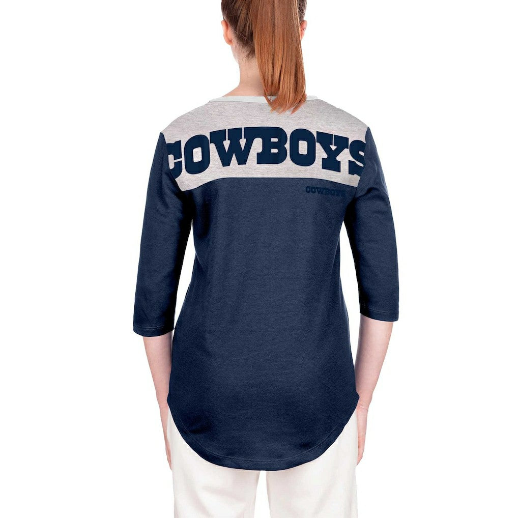 Dallas Cowboys New Era Women's 3/4 Sleeve T-Shirt - Navy - NFL
