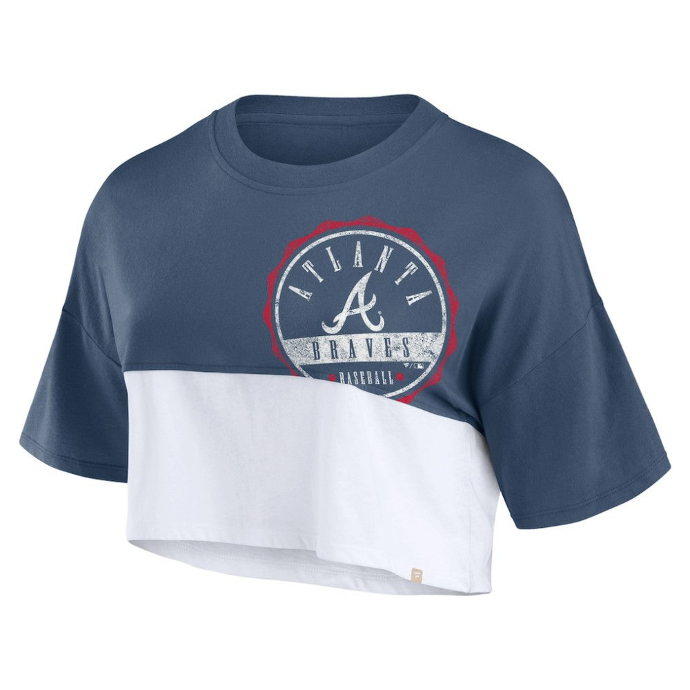 Atlanta Braves Fanatics Women's Color Split Boxy Cropped T-Shirt Online