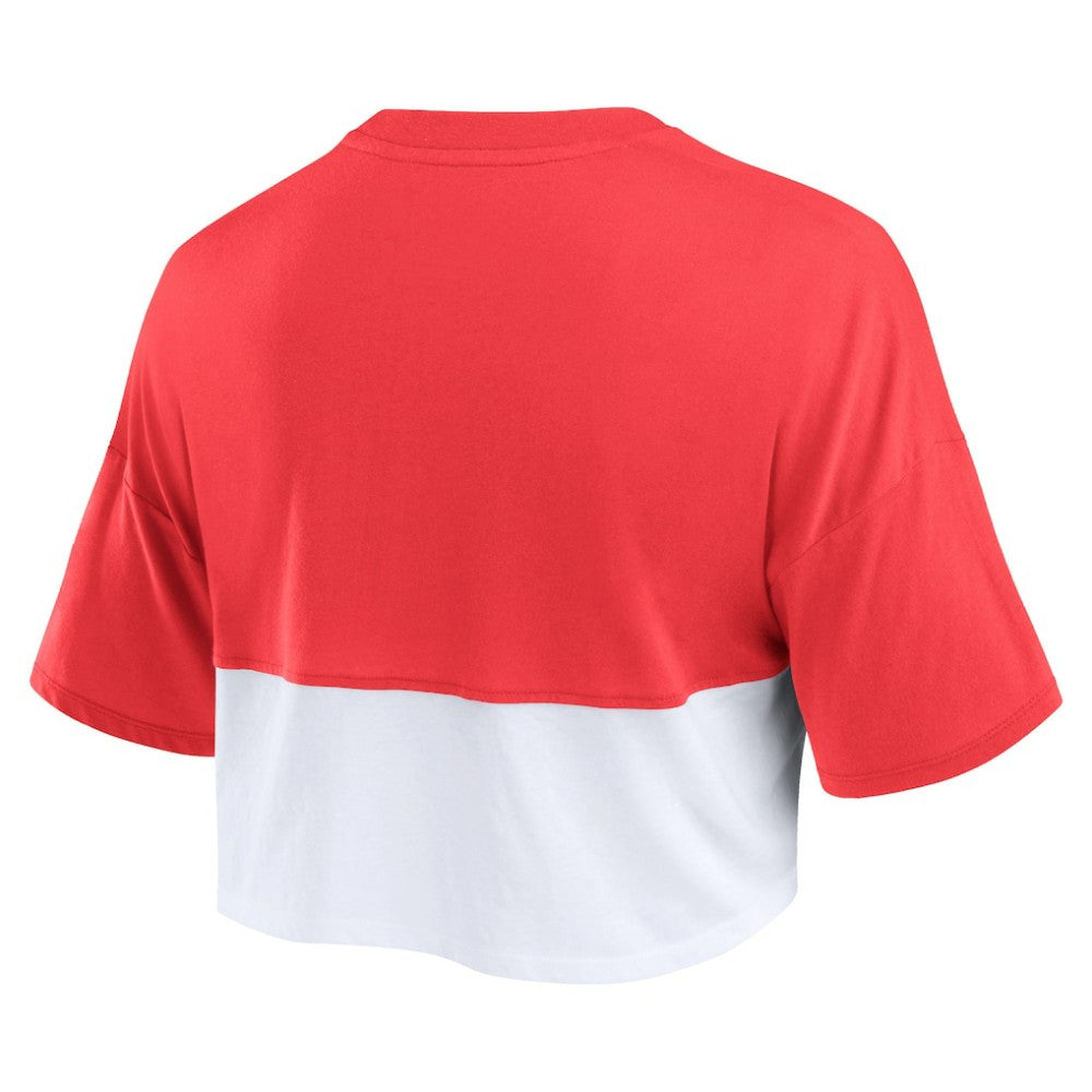 Philadelphia Phillies Fanatics Women's Color Split Boxy Cropped T-Shirt Discount