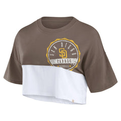 San Diego Padres Fanatics Women's Color Split Boxy Cropped T-Shirt Discount