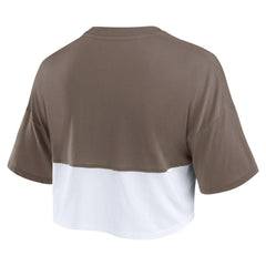 San Diego Padres Fanatics Women's Color Split Boxy Cropped T-Shirt Discount