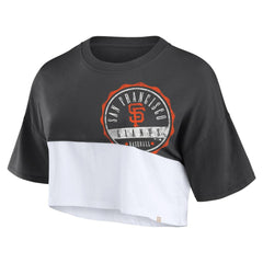 San Francisco Giants Fanatics Women's Color Split Boxy Cropped T-Shirt Outlet