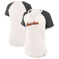 Baltimore Orioles Fanatics Women's For the Team Slub Raglan V-Neck Jersey T-Shirt Outlet