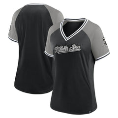 Chicago White Sox Fanatics Women's Glitz & Glam League Diva Raglan V-Neck T-Shirt Outlet