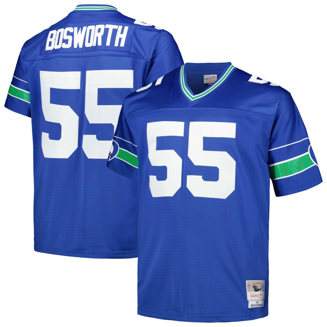 Brian Bosworth Seattle Seahawks Big & Tall 1987 Legacy Retired Player Jersey - Royal - Mitchell & Ness