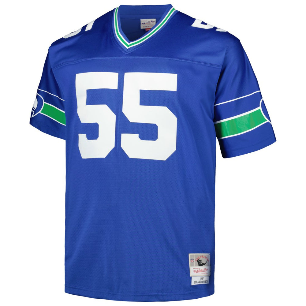 Brian Bosworth Seattle Seahawks Big & Tall 1987 Legacy Retired Player Jersey - Royal - Mitchell & Ness