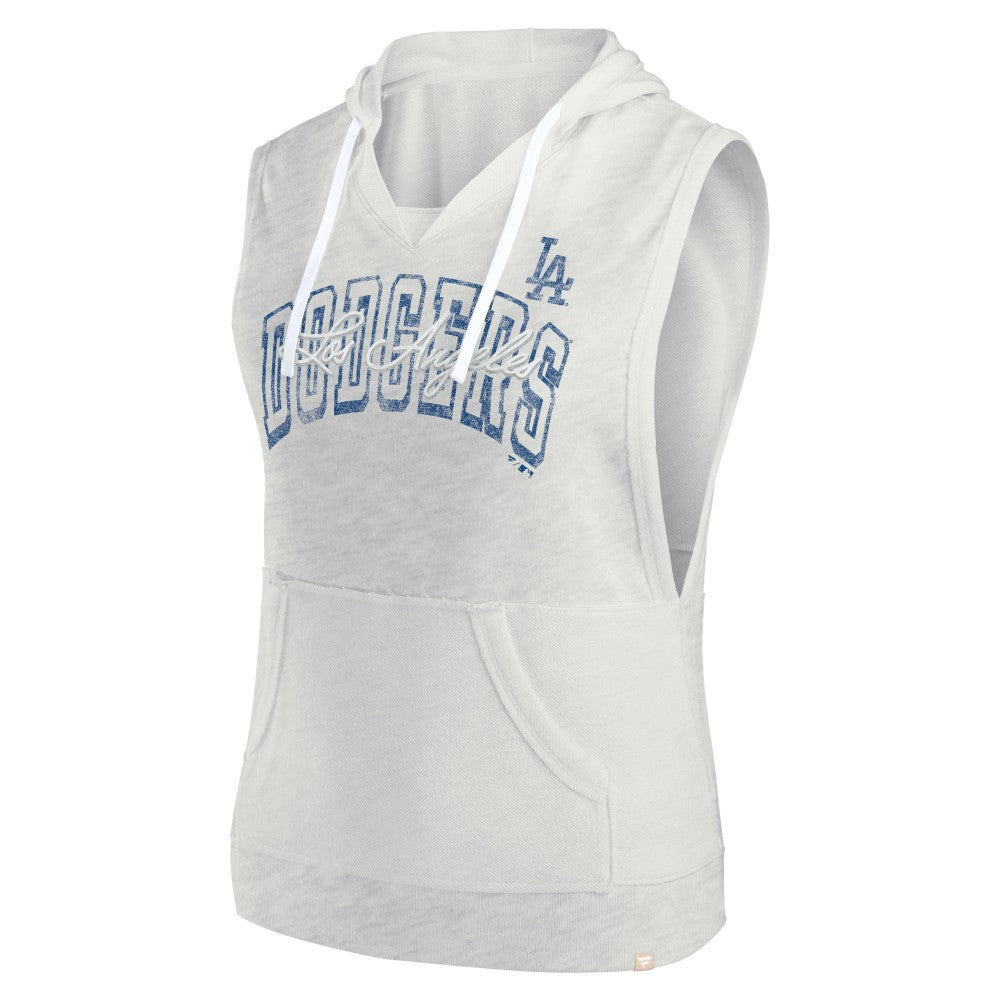 Los Angeles Dodgers Fanatics Women's Lounge Script Sleeveless Pullover Hoodie Sale