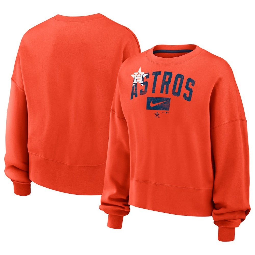 Houston Astros Nike Women's Oversized Cropped Pullover Sweatshirt Discount