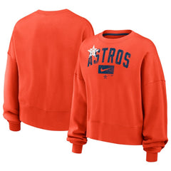 Houston Astros Nike Women's Oversized Cropped Pullover Sweatshirt Discount