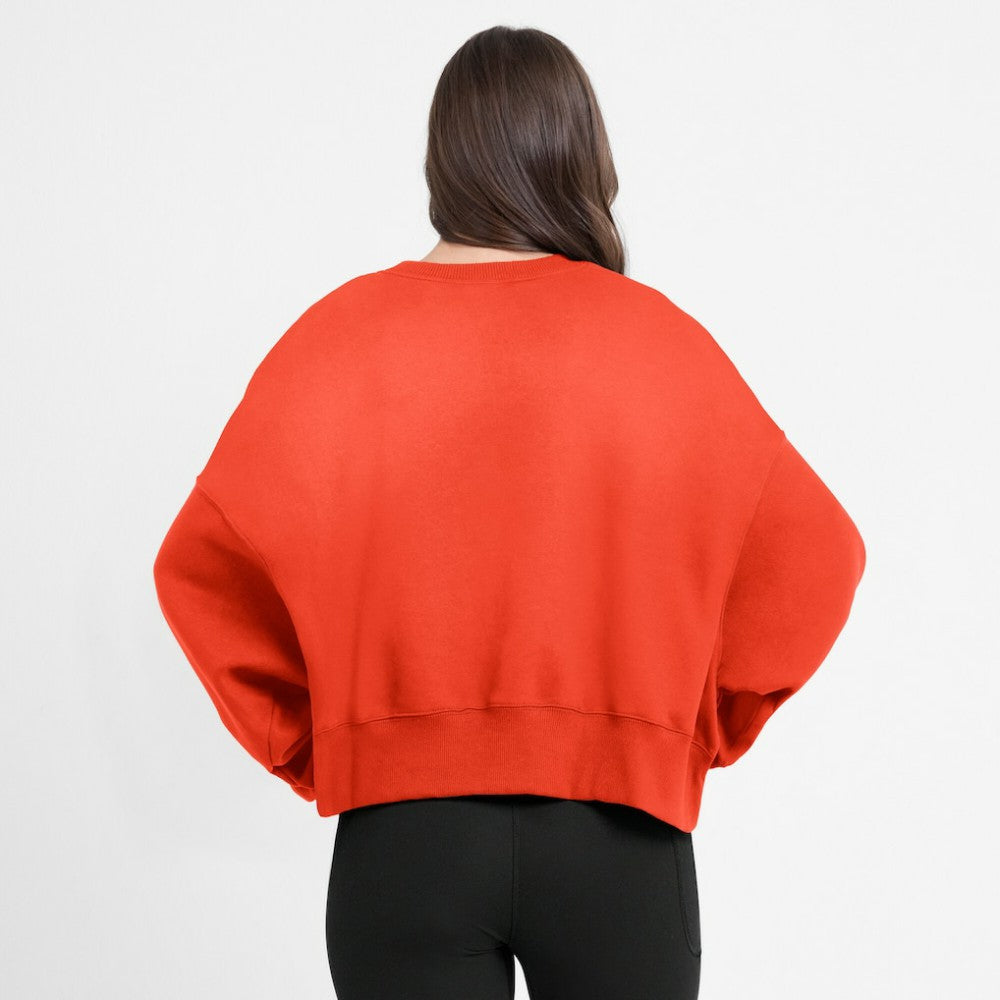Houston Astros Nike Women's Oversized Cropped Pullover Sweatshirt Discount