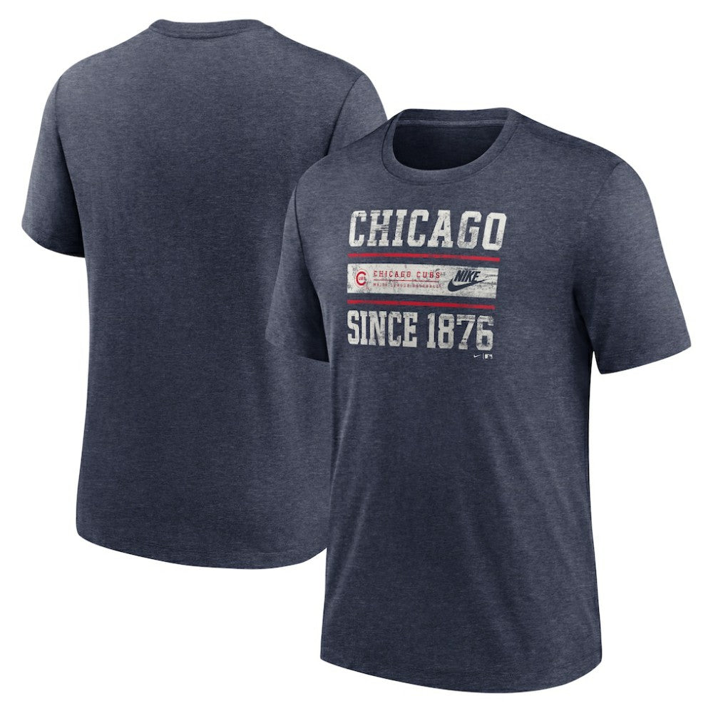 Chicago Cubs Nike Cooperstown Collection Local Stack Tri-Blend T-Shirt for sale