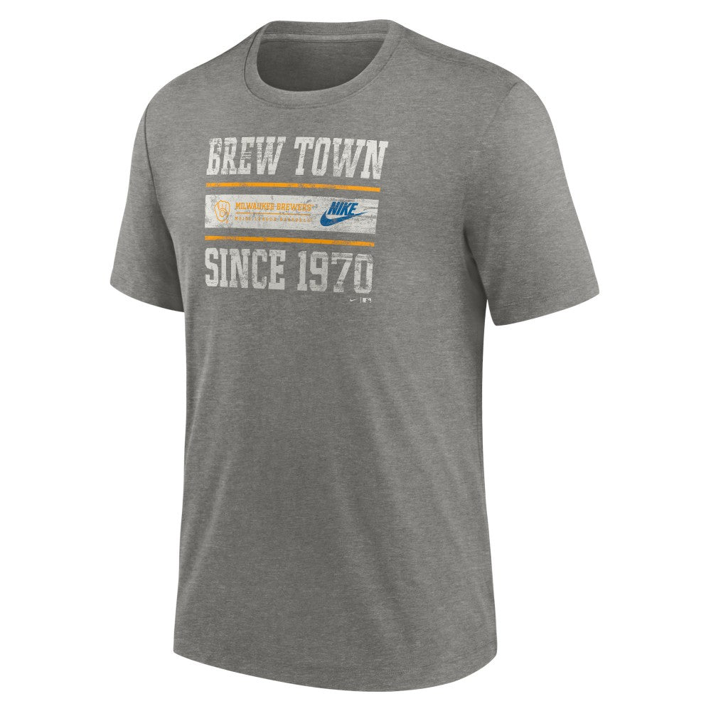 Milwaukee Brewers Nike Cooperstown Collection Local Stack Tri-Blend T-Shirt Near Me