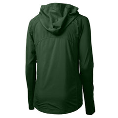 Philadelphia Eagles Cutter & Buck Women's Gridiron Classics Logo Adapt Eco Knit Hybrid Recycled Full-Zip Hoodie - Hunter Green - NFL