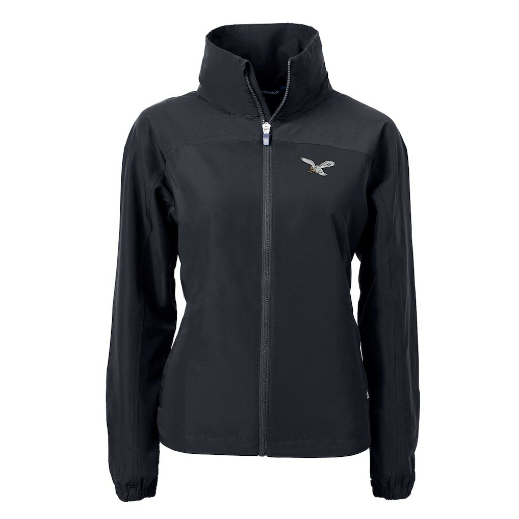 Philadelphia Eagles Cutter & Buck Women's Gridiron Classics Logo Charter Eco Recycled Full-Zip Jacket - Black - NFL