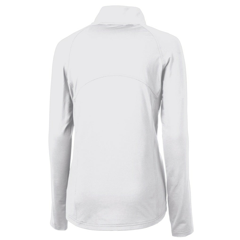 Philadelphia Eagles Cutter & Buck Women's Gridiron Classics Logo Adapt Eco Knit Stretch Recycled Half-Zip Pullover Top - White - NFL