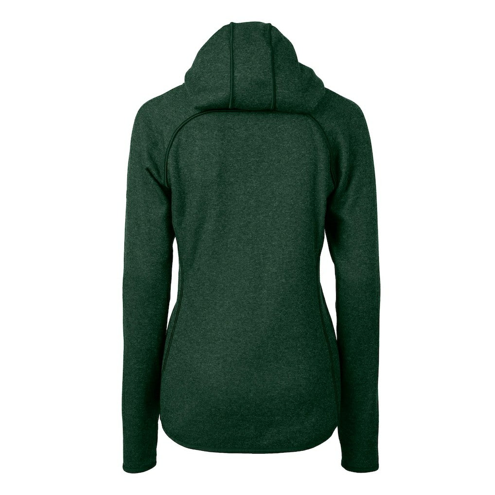 Philadelphia Eagles Cutter & Buck Women's Gridiron Classics Logo Mainsail Sweater-Knit Full-Zip Hoodie - Green - NFL