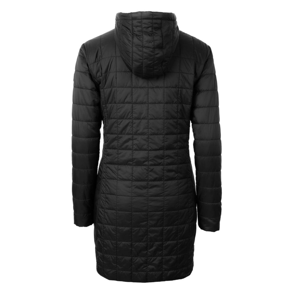 Philadelphia Eagles Cutter & Buck Women's Gridiron Classics Logo Rainier Primaloft Eco Insulated Hooded Long Coat - Black - NFL