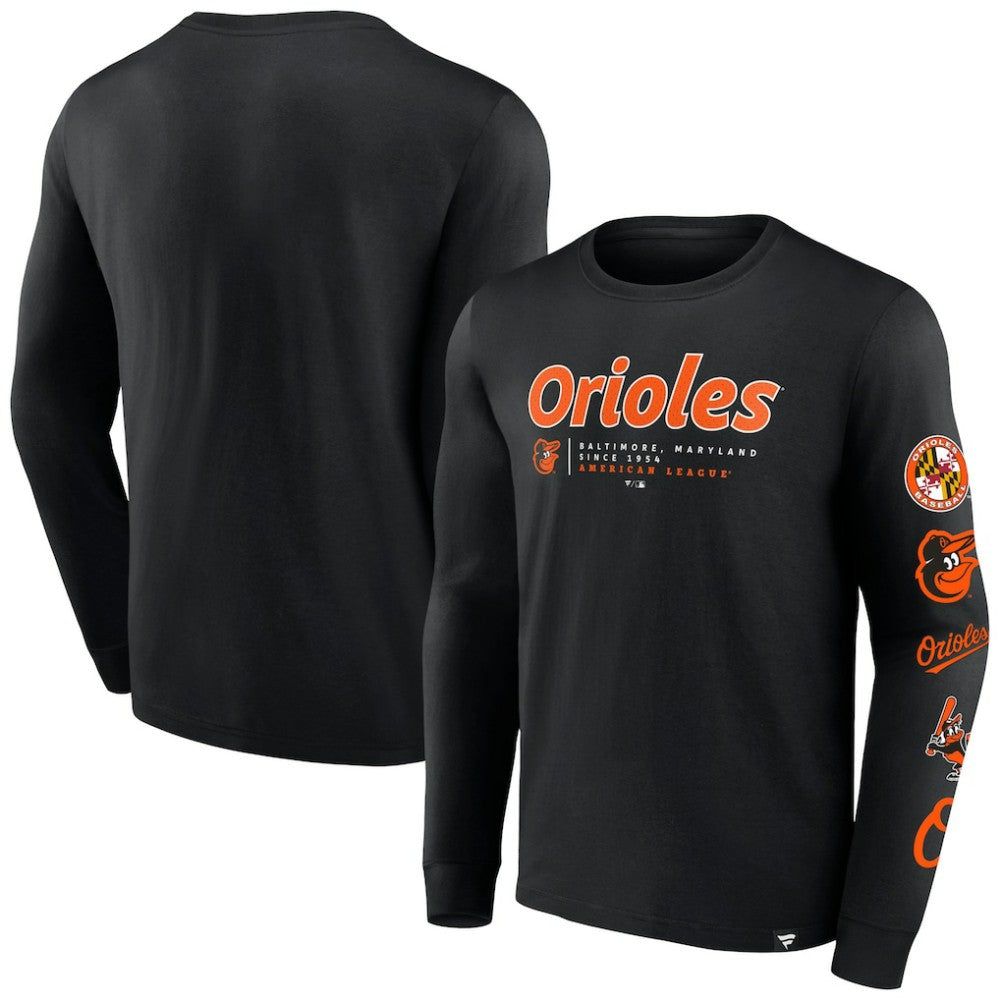 Baltimore Orioles Fanatics Strike the Goal Long Sleeve T-Shirt Discount