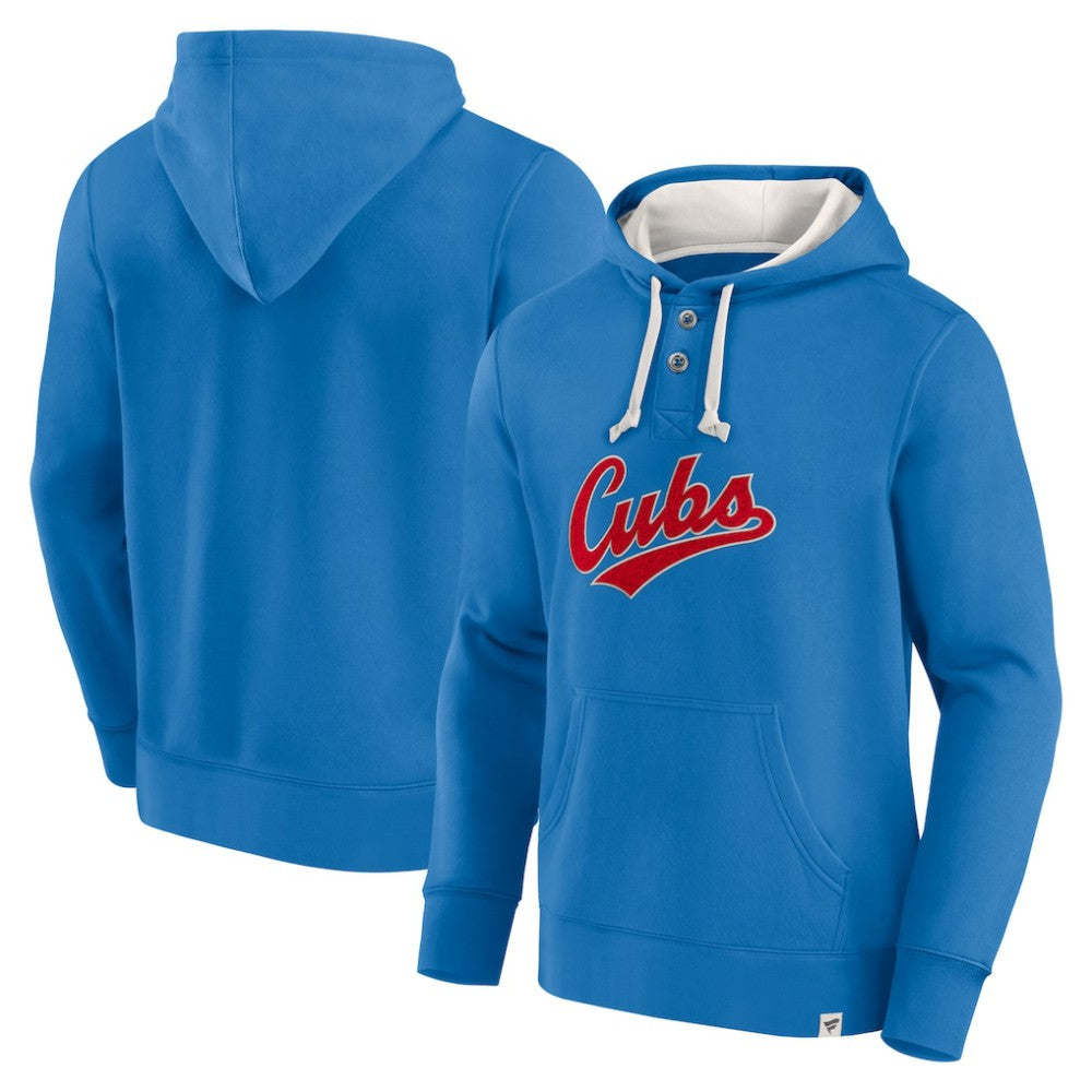 Fanatics Chicago Cubs Royal Plan for Adversity Henley Fleece Pullover Hoodie Discount