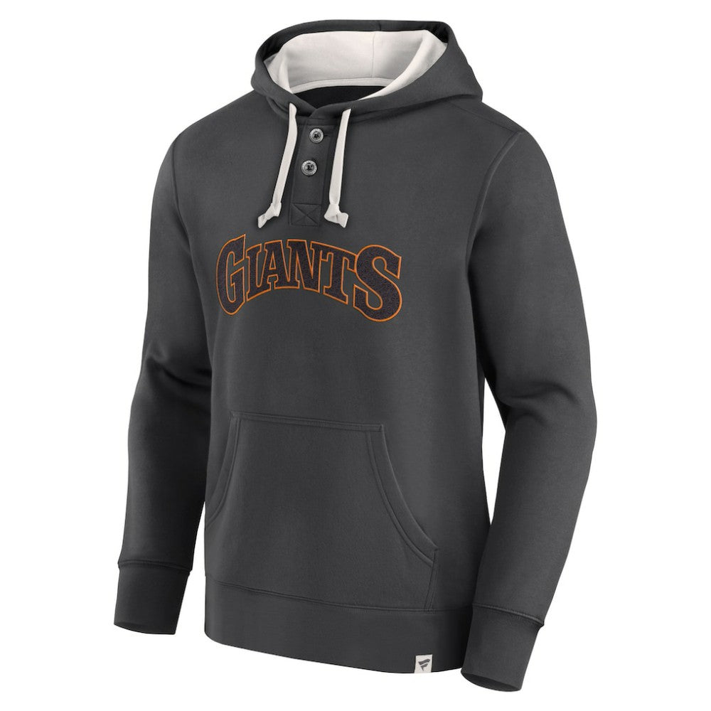 Fanatics San Francisco Giants Black Plan for Adversity Henley Fleece Pullover Hoodie Outlet
