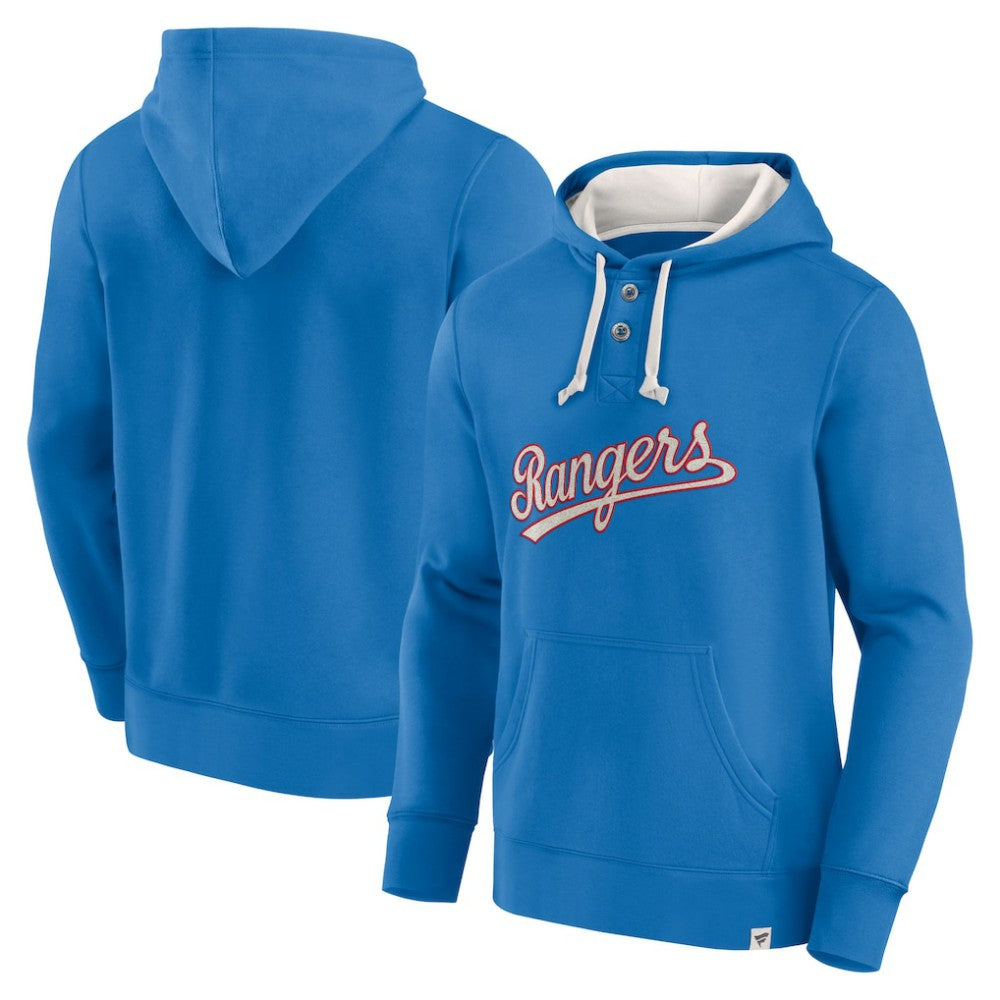 Fanatics Texas Rangers Royal Plan for Adversity Henley Fleece Pullover Hoodie Outlet