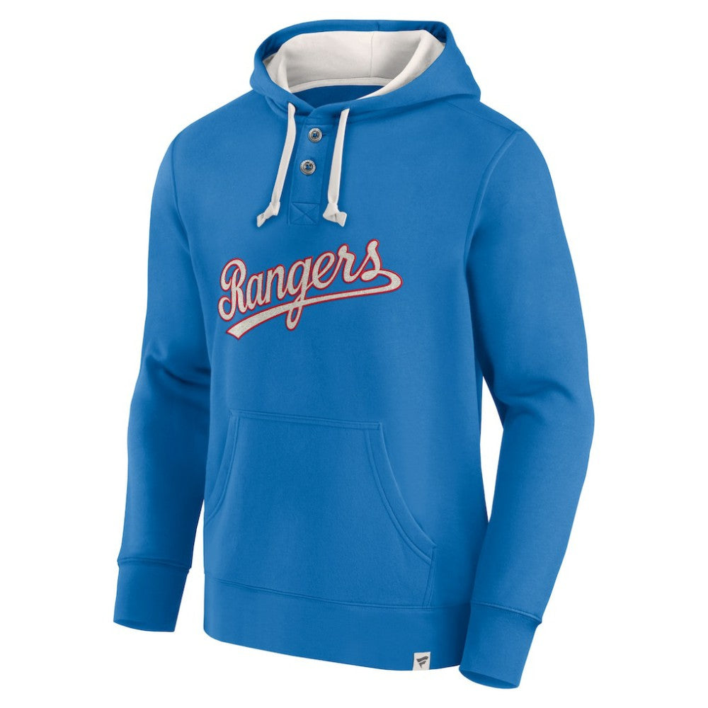 Fanatics Texas Rangers Royal Plan for Adversity Henley Fleece Pullover Hoodie Outlet