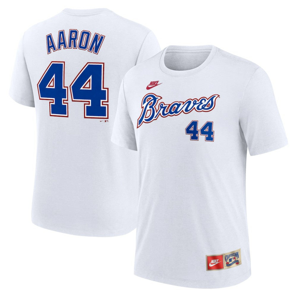 Hank Aaron Atlanta Braves Nike Cooperstown Collection Tri-Blend Name & Number T-Shirt Outlet