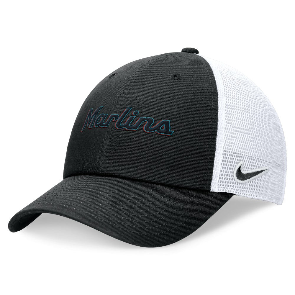 Miami Marlins Nike Wordmark Adjustable Trucker Hat Near Me