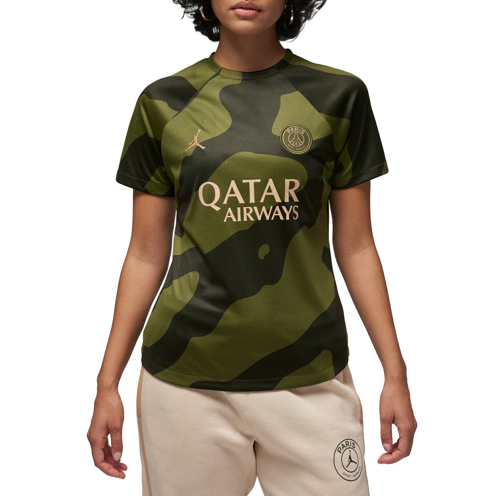 Jordan - Paris Saint-Germain Jordan Brand Women's 2023/24 Fourth Academy Pro Pre-Match Top - Olive