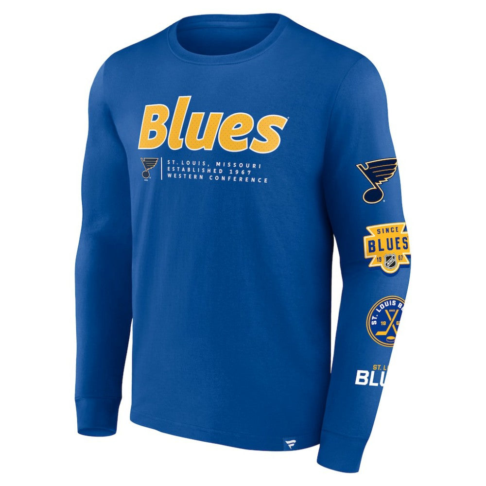 St. Louis Blues Fanatics Strike the Goal Long Sleeve T-Shirt - Blue | Fanatics discount