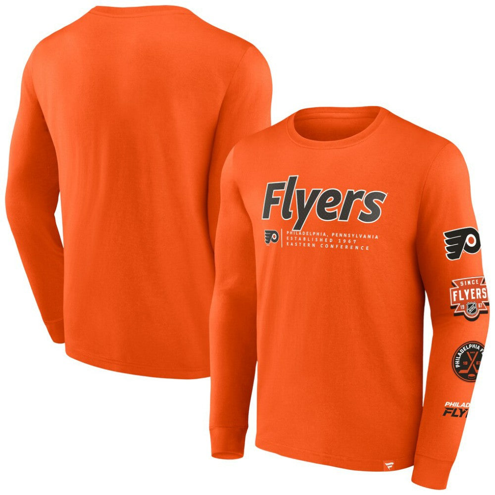 Philadelphia Flyers Fanatics Strike the Goal Long Sleeve T-Shirt - Orange | Fanatics sale