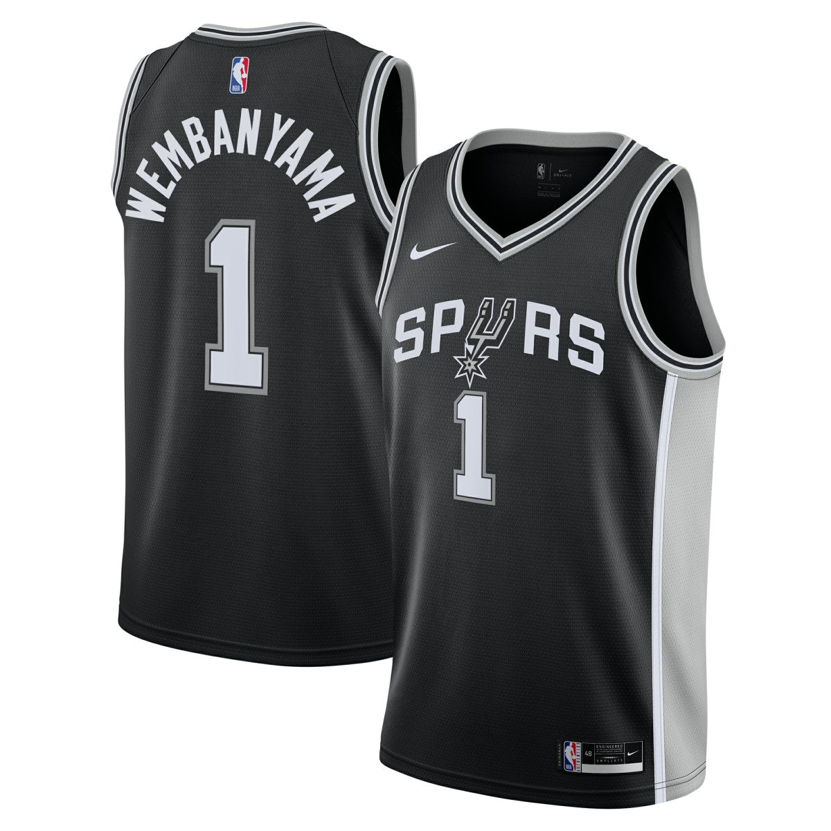 Nike Victor Wembanyama San Antonio Spurs Youth Swingman Jersey Icon Edition Black