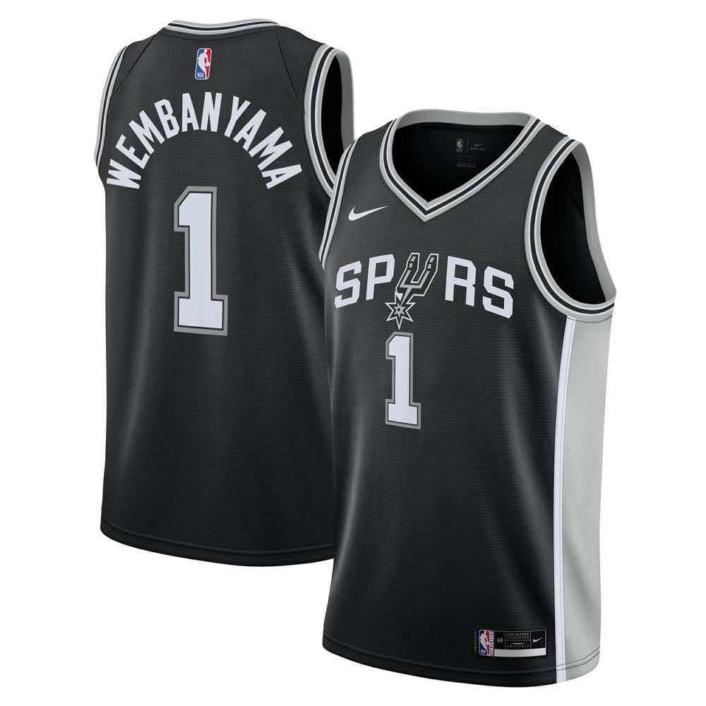 Nike Victor Wembanyama San Antonio Spurs Youth Swingman Jersey Icon Edition Black