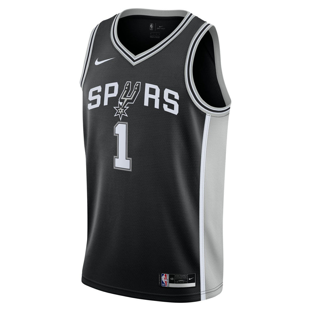 Nike Victor Wembanyama San Antonio Spurs Youth Swingman Jersey Icon Edition Black
