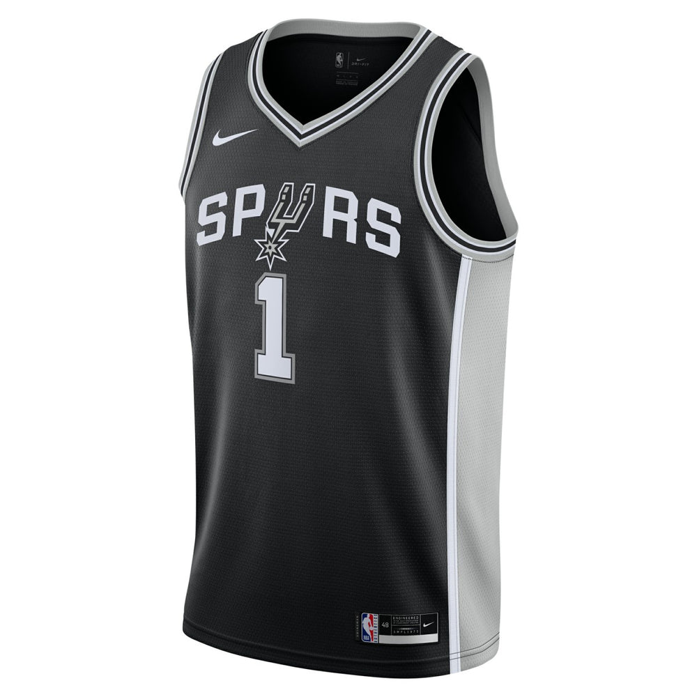 Nike Victor Wembanyama San Antonio Spurs Youth Swingman Jersey Icon Edition Black