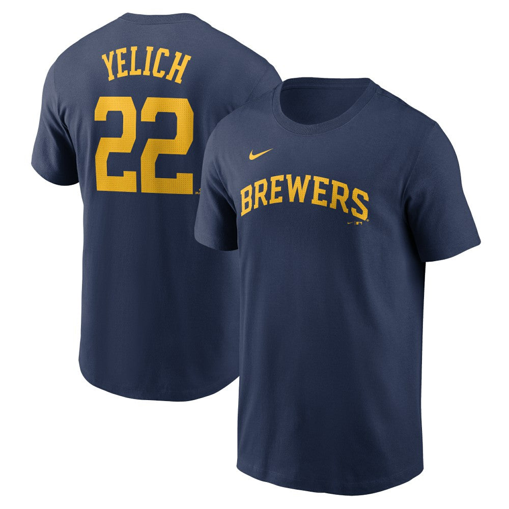Christian Yelich Milwaukee Brewers Nike Fuse Name & Number T-Shirt Near Me