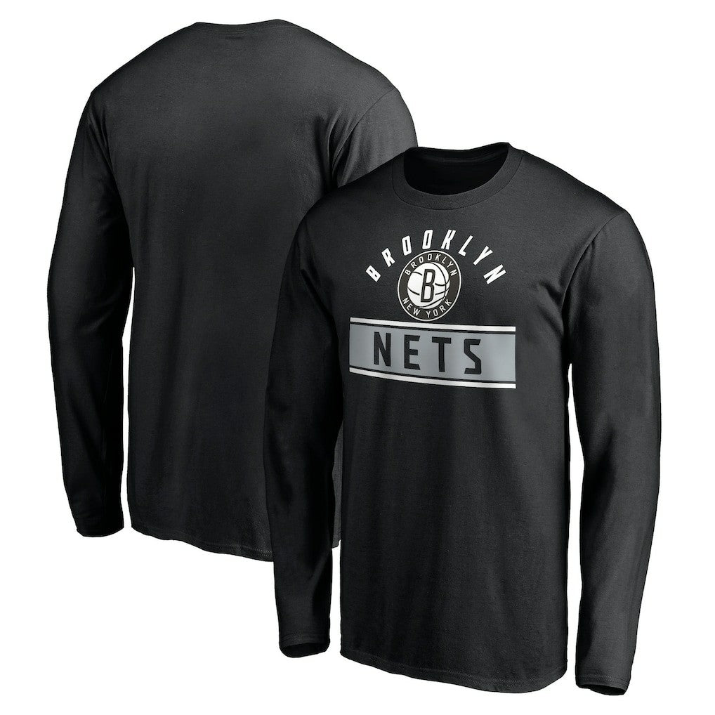 Brooklyn Nets Team Arch Knockout Long Sleeve T-Shirt Black
