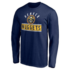 Denver Nuggets Team Arch Knockout Long Sleeve T-Shirt Navy