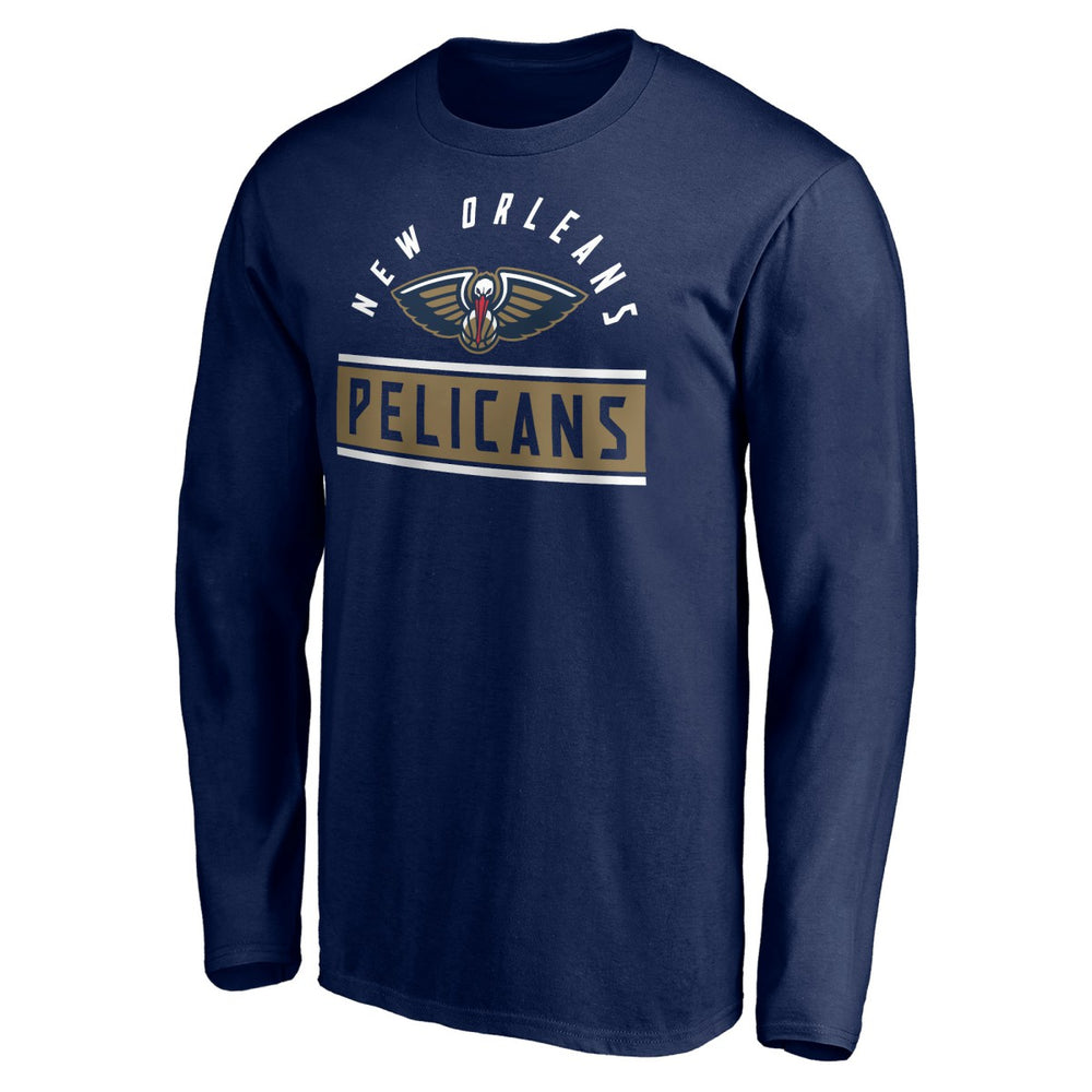 New Orleans Pelicans Team Arch Knockout Long Sleeve T-Shirt Navy