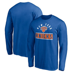New York Knicks Team Arch Knockout Long Sleeve T-Shirt Blue