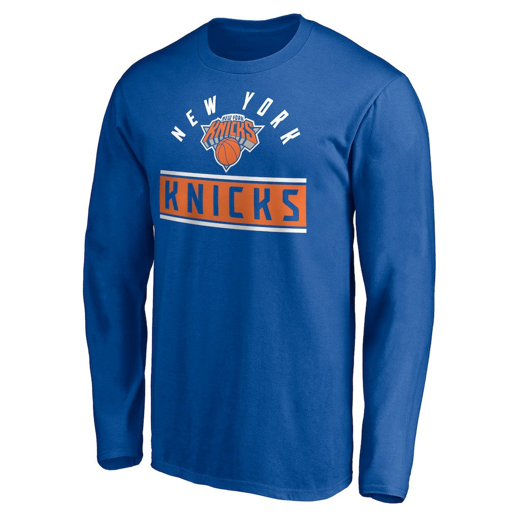 New York Knicks Team Arch Knockout Long Sleeve T-Shirt Blue