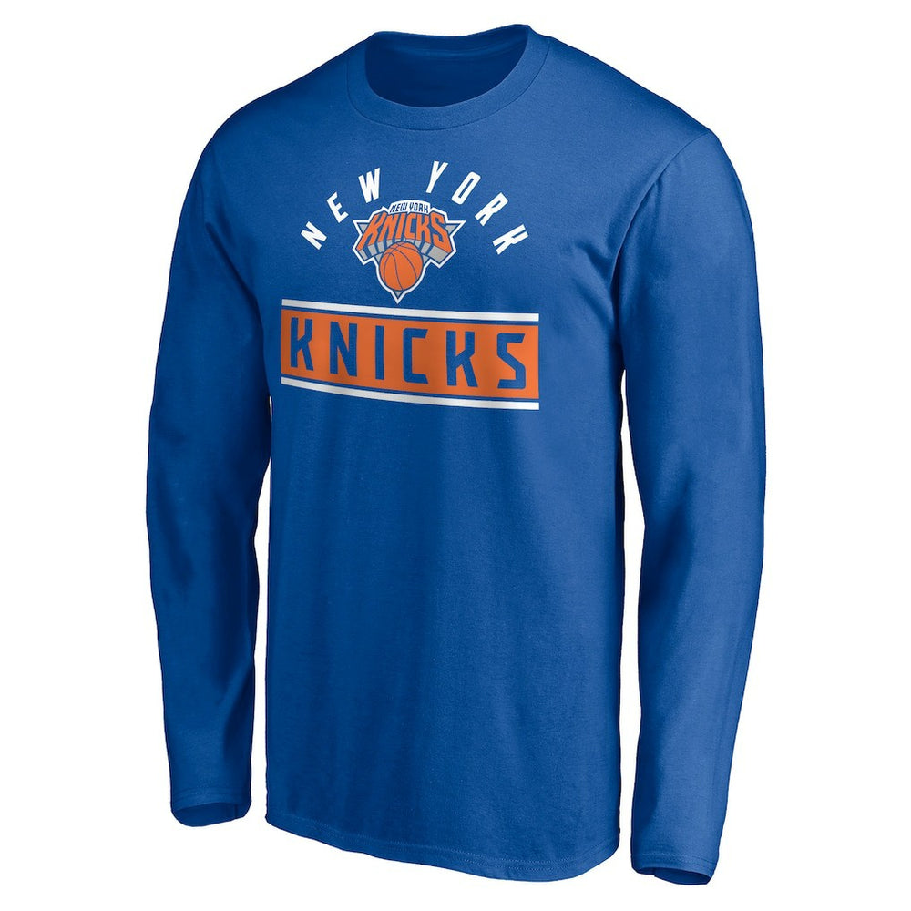 New York Knicks Team Arch Knockout Long Sleeve T-Shirt Blue