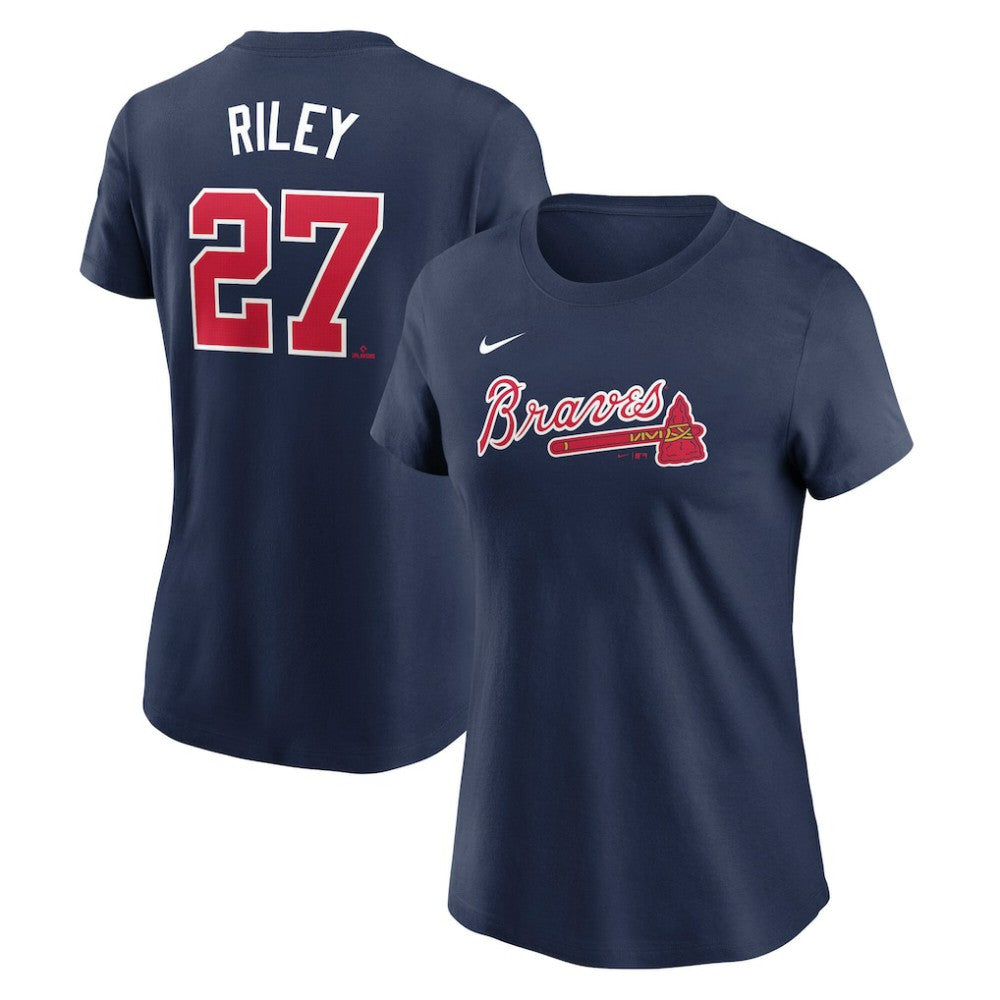 Austin Riley Atlanta Braves Nike Women's Cooperstown Collection Fuse Name & Number T-Shirt for sale