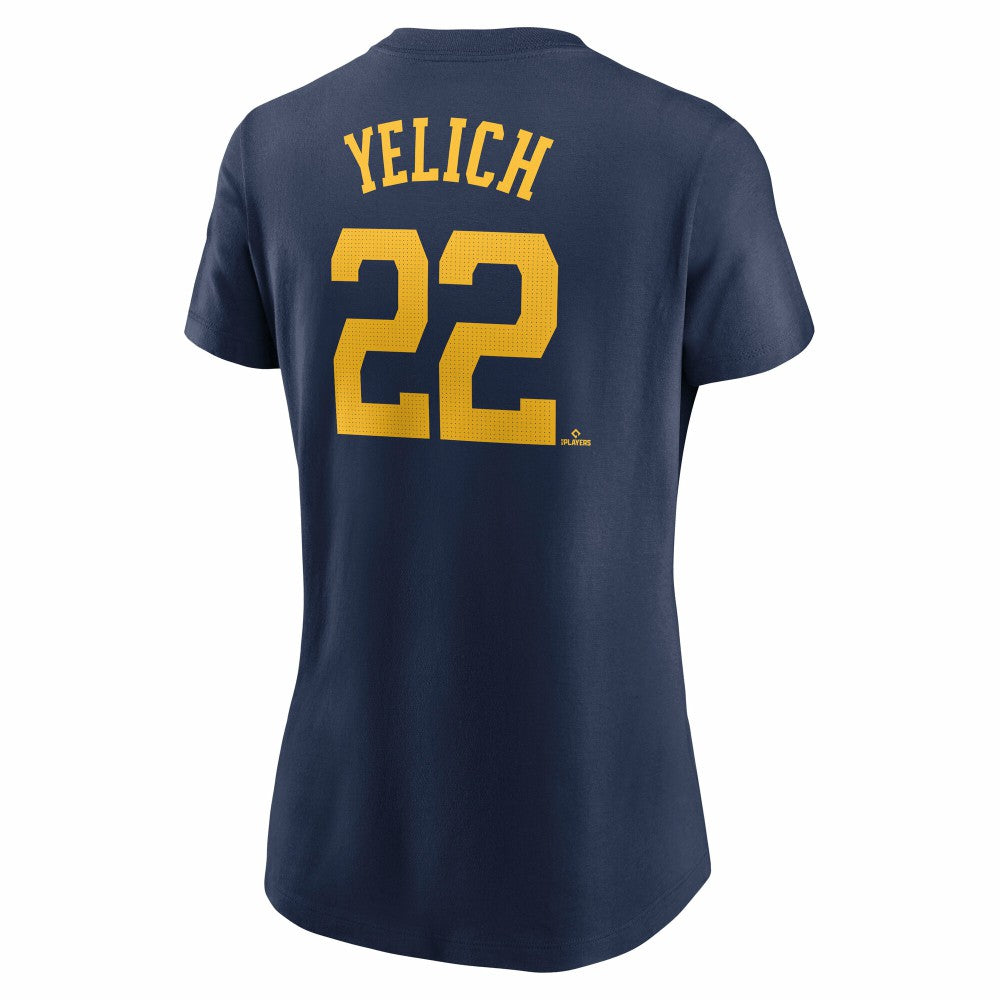 Christian Yelich Milwaukee Brewers Nike Women's Cooperstown Collection Fuse Name & Number T-Shirt Near Me