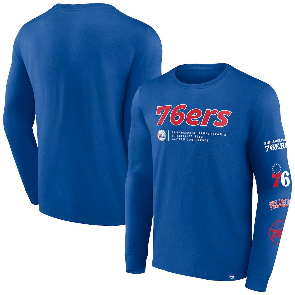 Fanatics Philadelphia 76ers Baseline Long Sleeve T-Shirt Royal