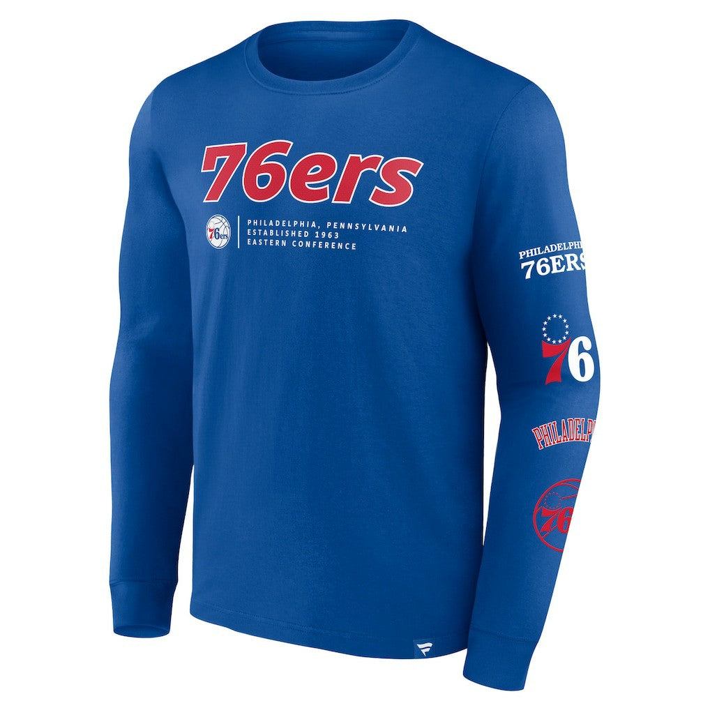 Fanatics Philadelphia 76ers Baseline Long Sleeve T-Shirt Royal