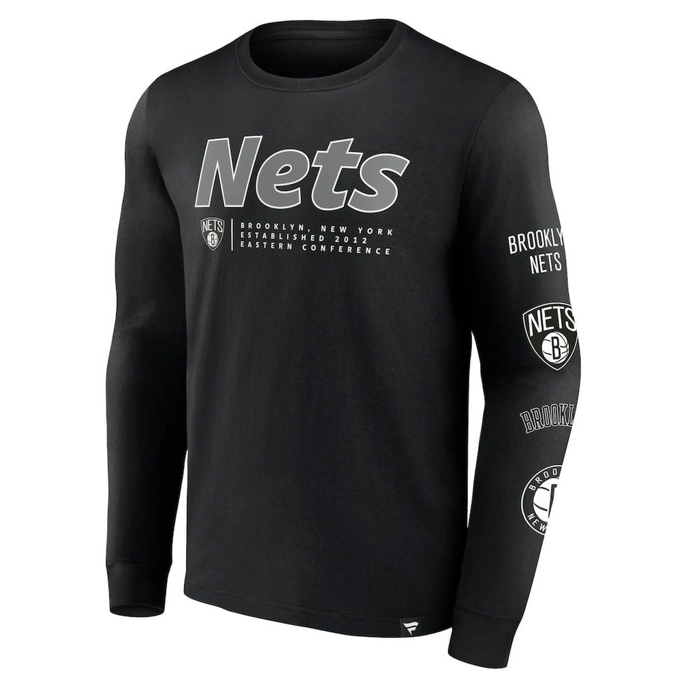 Fanatics Brooklyn Nets Baseline Long Sleeve T-Shirt Black