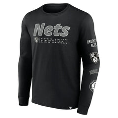 Fanatics Brooklyn Nets Baseline Long Sleeve T-Shirt Black
